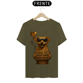 Nome do produtoCaramelo Atitude – “Aqui Só Corre Quem Deve” | T-Shirt Prime