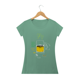 Nome do produto Camiseta Baby Long Estonada - Meio cheio ou meio vazio
