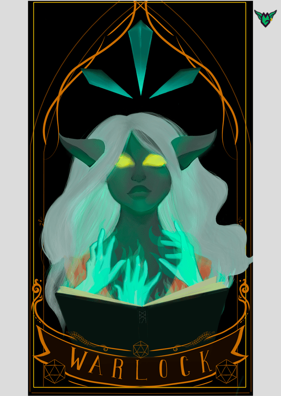 Coleção Cartas DnD - Warlock - Arte by: @digitaldascaverna