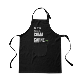 Avental Churrasco Salve um Vegetal: COMA CARNE