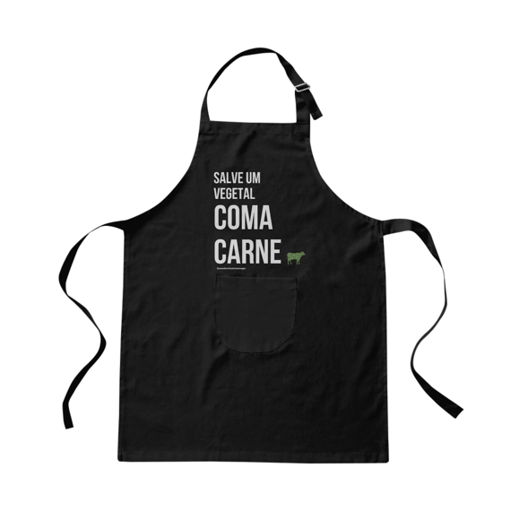 Avental Churrasco Salve um Vegetal: COMA CARNE