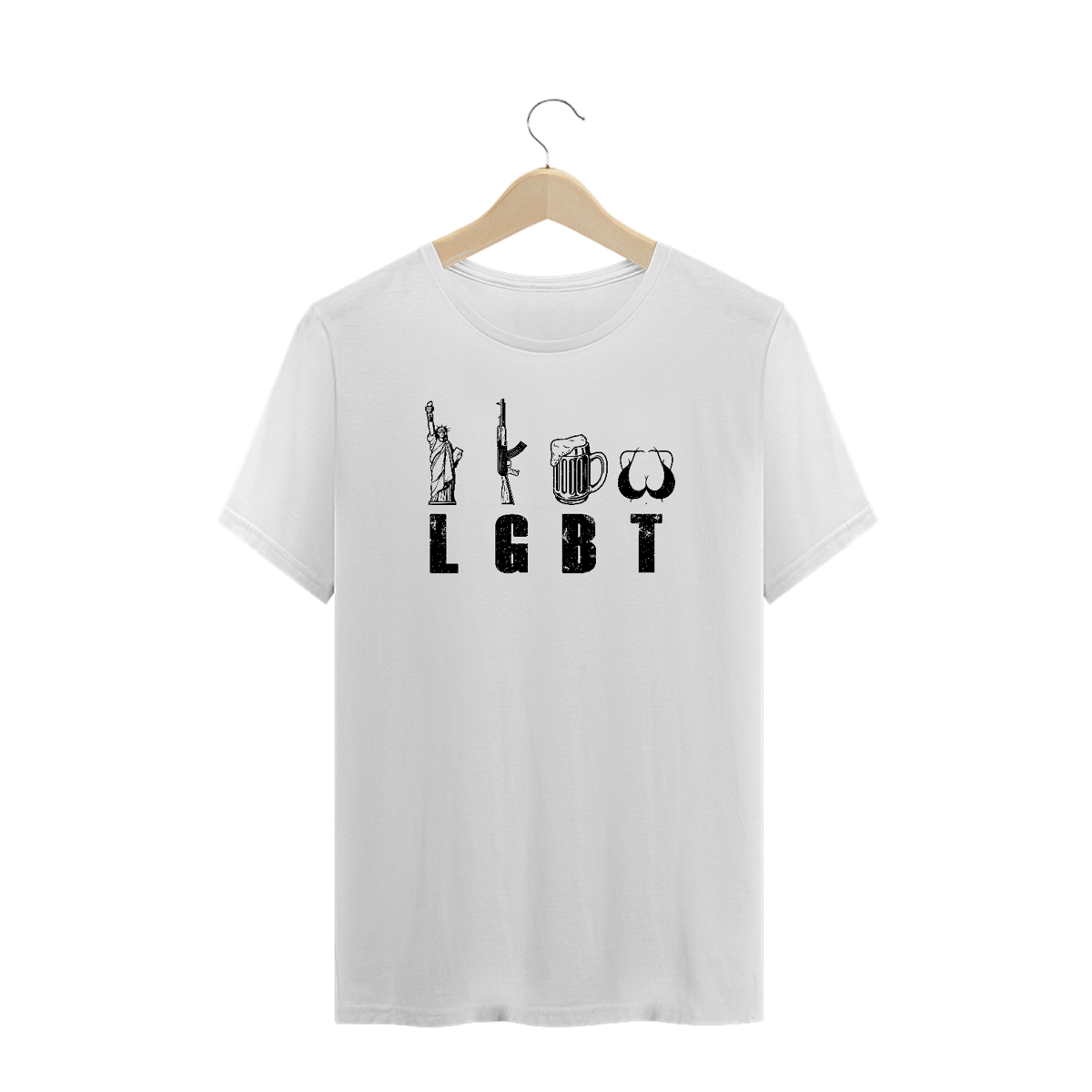 Nome do produto: Camiseta PLUS SIZE - LGBT (Branco)