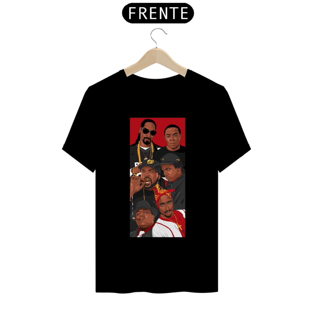 Nome do produto: Camiseta grandes nomes do rap - Snoop Dog, 2pac