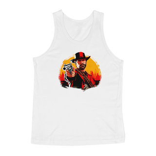 Regata Red Dead 2 branco, cinza e preto