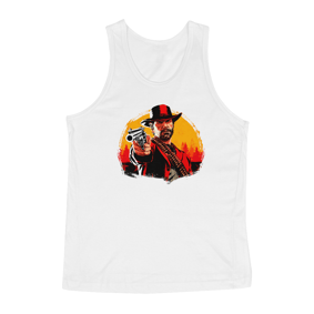 Regata Red Dead 2 branco, cinza e preto