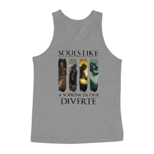 Nome do produtoRegata Souls Like Sofrencia que diverte branca ou cinza