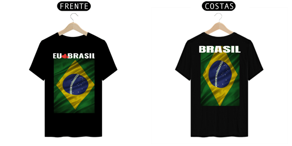 Camiseta EU AMO BRASIL Cores Escuras