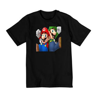 Nome do produto Camiseta Infantil Mario e Luigi front