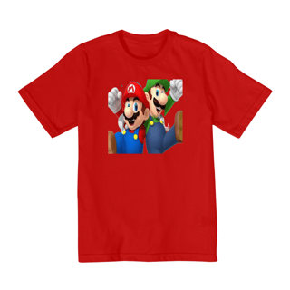 Nome do produto Camiseta Infantil Mario e Luigi front