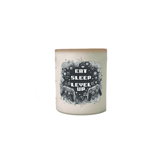 Nome do produto Caneca Mágica - Eat Sleep Level Up 