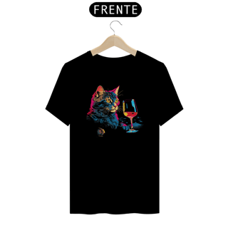 Nome do produto Camiseta - Gato e Vinho