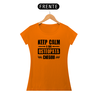 Nome do produto Camiseta Feminina Osteopata - Keep Calm (Estampa Preta)