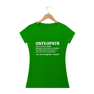 Nome do produto Camiseta Babylook Osteopath Significado (Inglês)