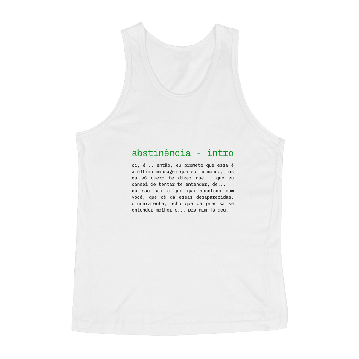 Nome do produto: REGATA MASCULINA JUNIOR ABSTINÊNCIA INTRO