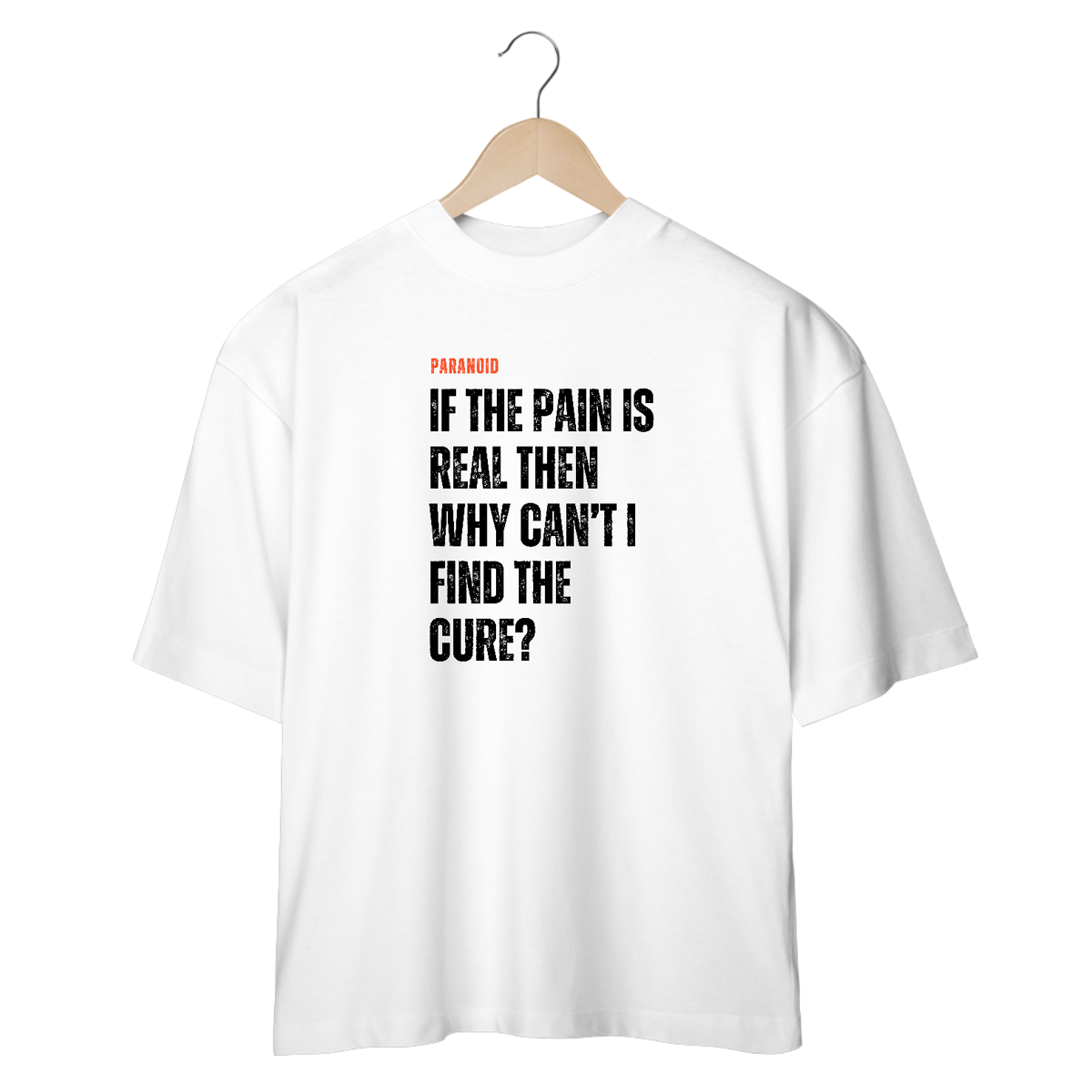 Nome do produto: CAMISETA OVERSIZED JÃO FRASE PARANOID