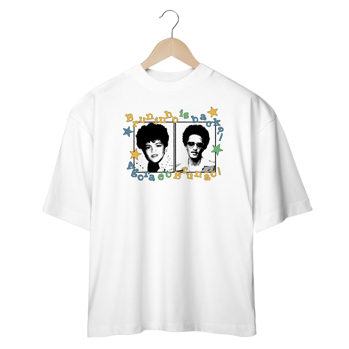 Nome do produto: CAMISETA OVERSIZED BRUNO MARS AGORA É BRUNÃO