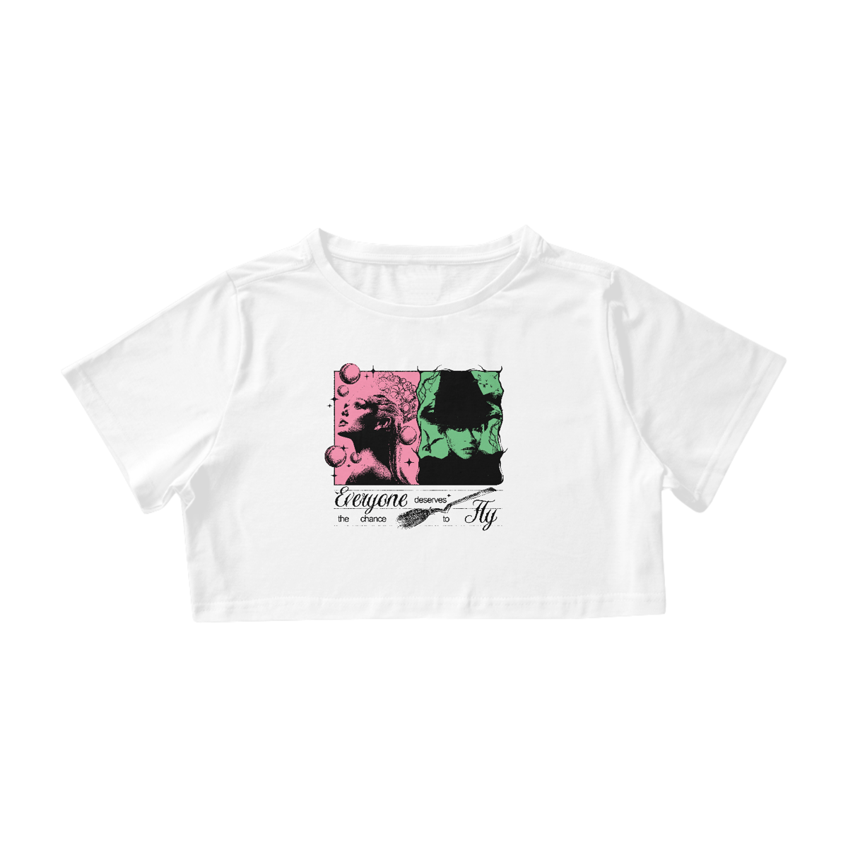 Nome do produto: CROPPED WICKED EVERYONE DESERVES THE CHANCE TO FLY