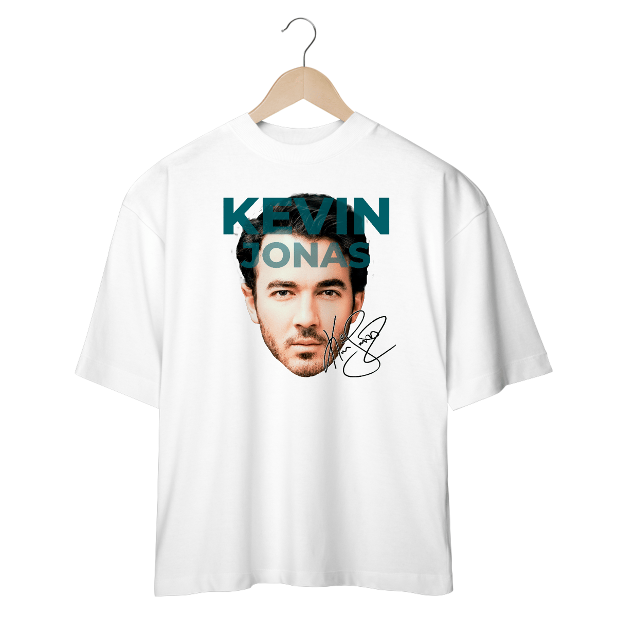 Nome do produto: CAMISETA OVERSIZED KEVIN JONAS FACE