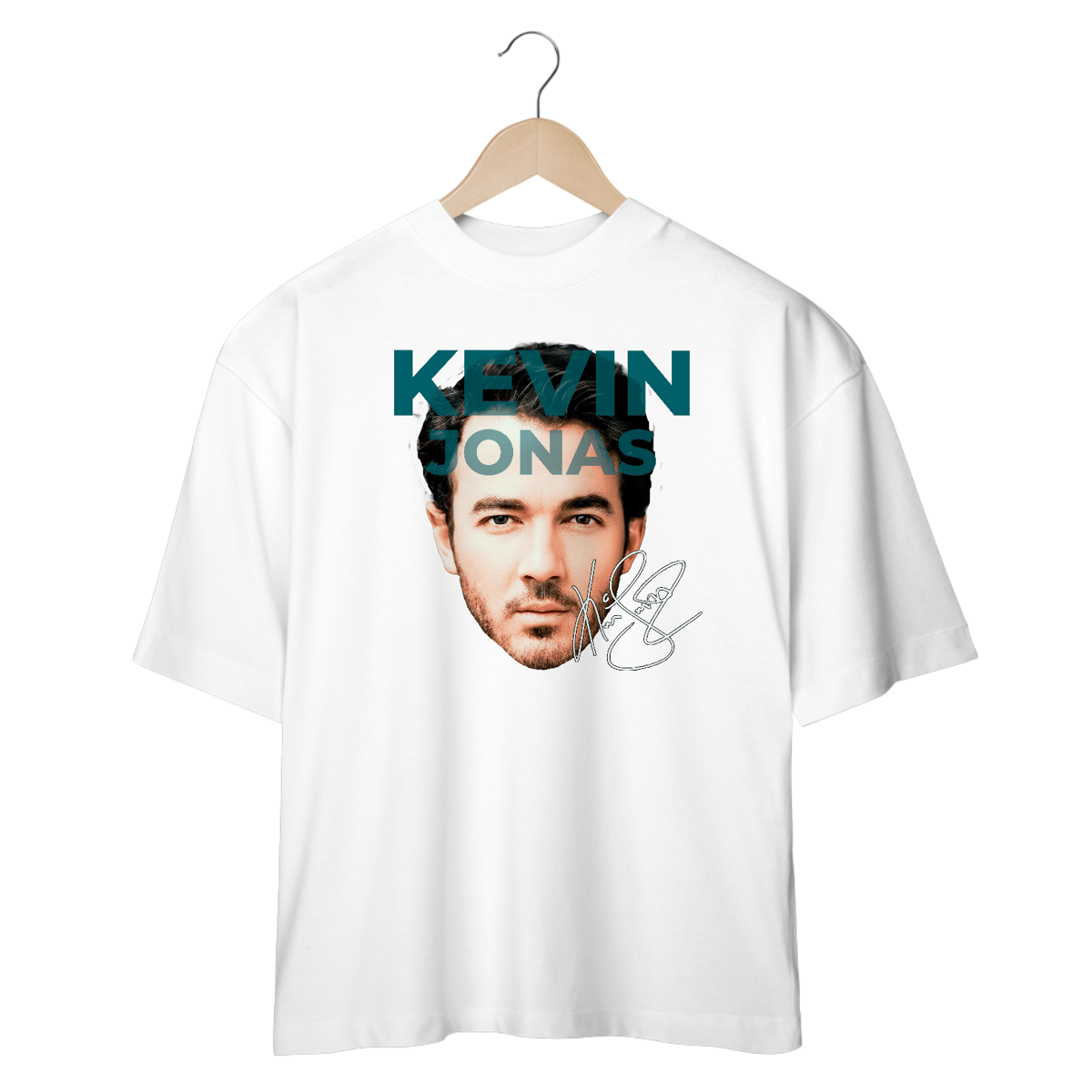 Nome do produto: CAMISETA OVERSIZED KEVIN JONAS FACE