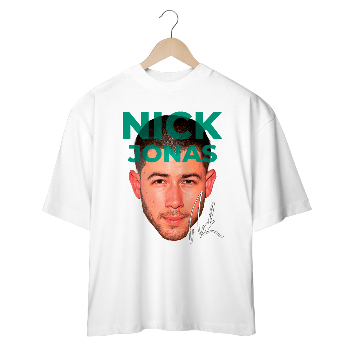 Nome do produto: CAMISETA OVERSIZED NICK JONAS FACE