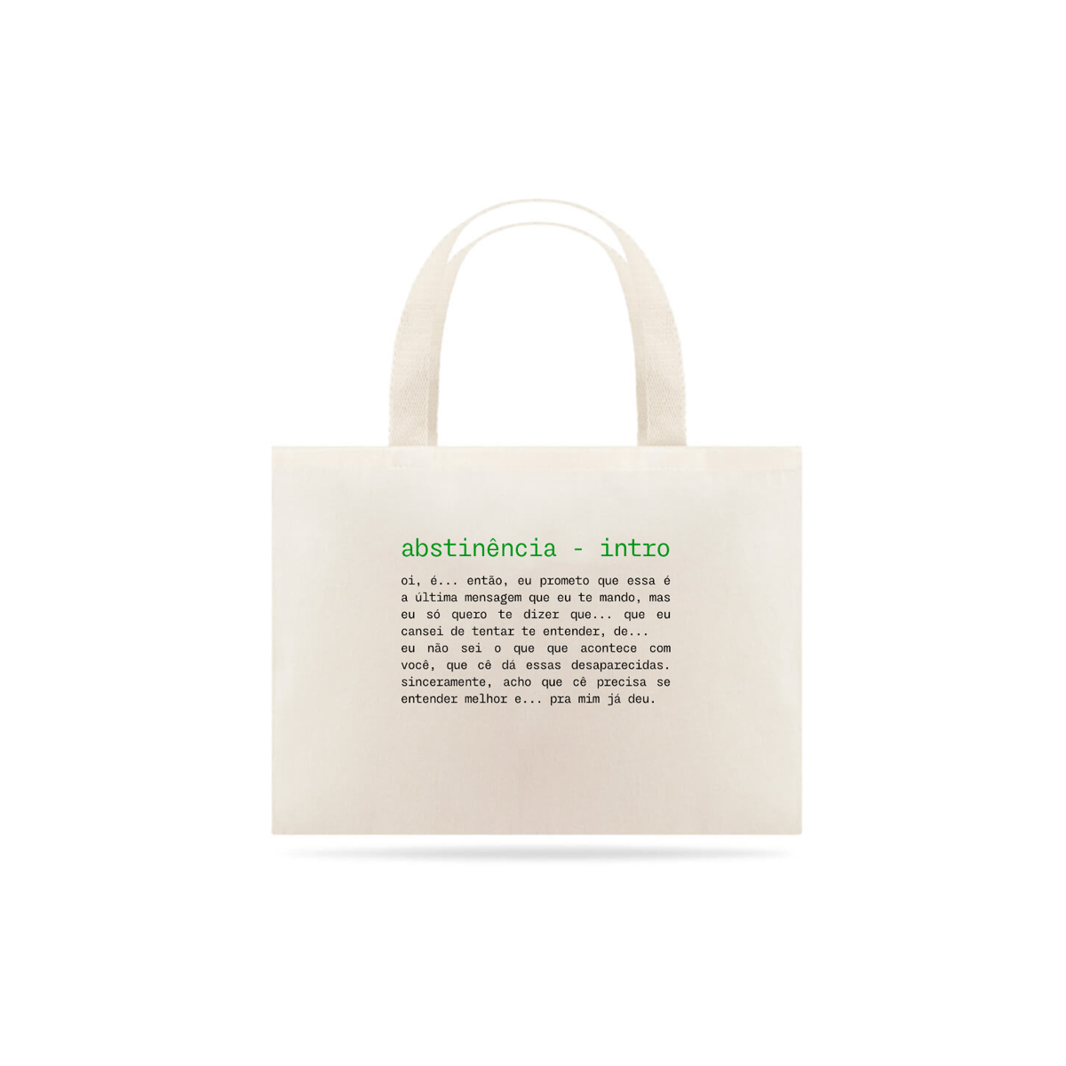 Nome do produto: ECOBAG JUNIOR ABSTINÊNCIA - INTRO