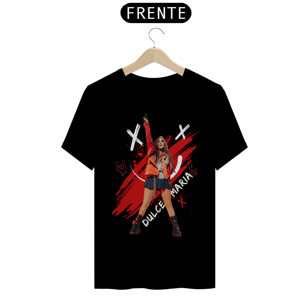 Nome do produto: Camiseta Unissex - RBD Dulce Maria Rock 