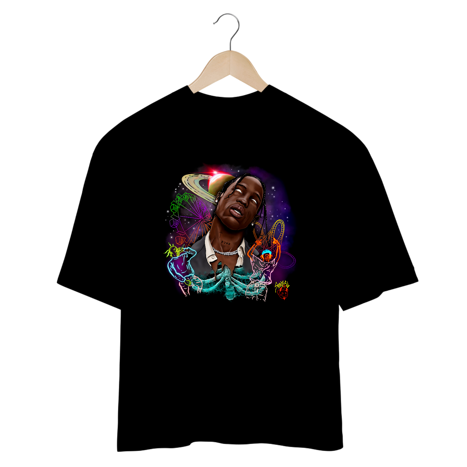 Camiseta Oversized - TRavis Scott