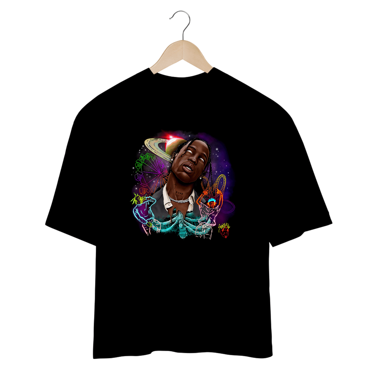 Nome do produto: Camiseta Oversized - TRavis Scott