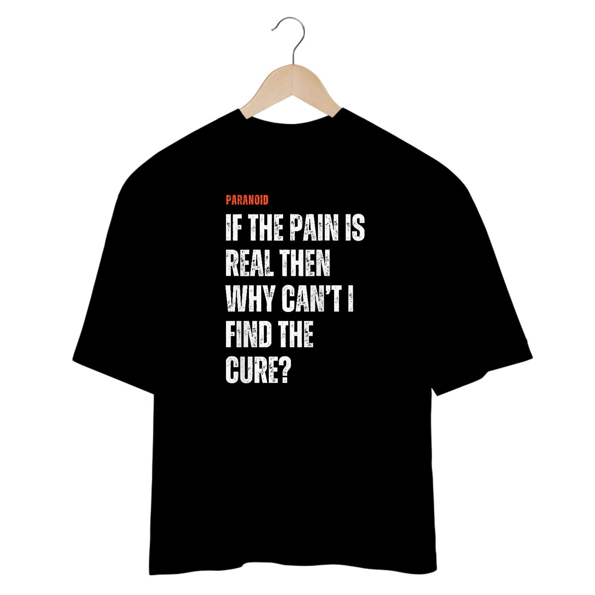 Nome do produto: CAMISETA OVERSIZED JÃO FRASE PARANOID