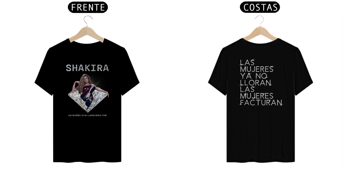 Nome do produto: CAMISETA SHAKIRA LAS MUJERES YA NO LLORAN WORLD TOUR 