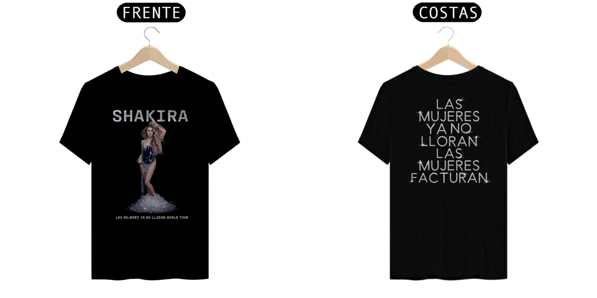 Nome do produto: CAMISETA SHAKIRA LAS MUJERES YA NO LLORAN WORLD TOUR 