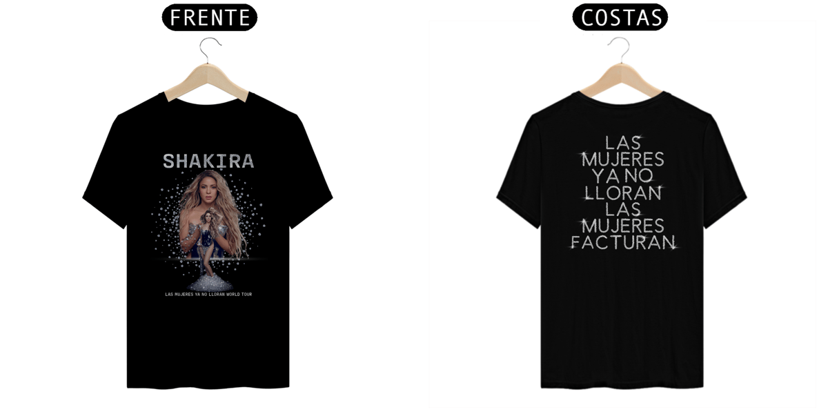 Nome do produto: CAMISETA SHAKIRA LAS MUJERES YA NO LLORAN WORLD TOUR 