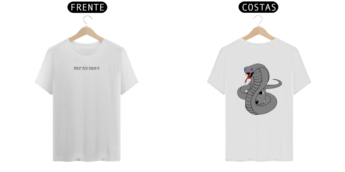 Nome do produto: Camisa Purple Gang Balaclava + (cobra) Nas Costas cinza 