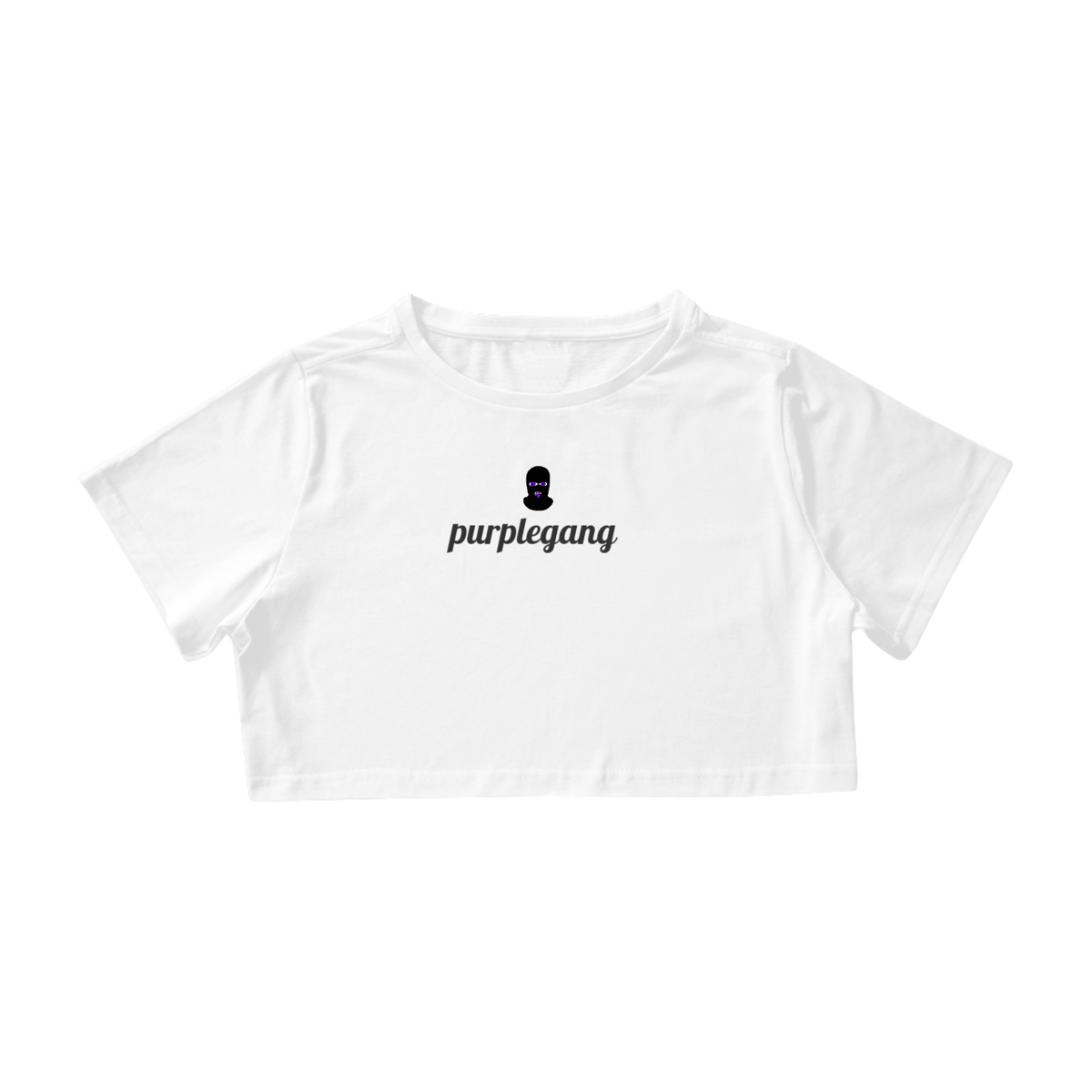 Nome do produto: Camisa Cropped Purple Gang branco