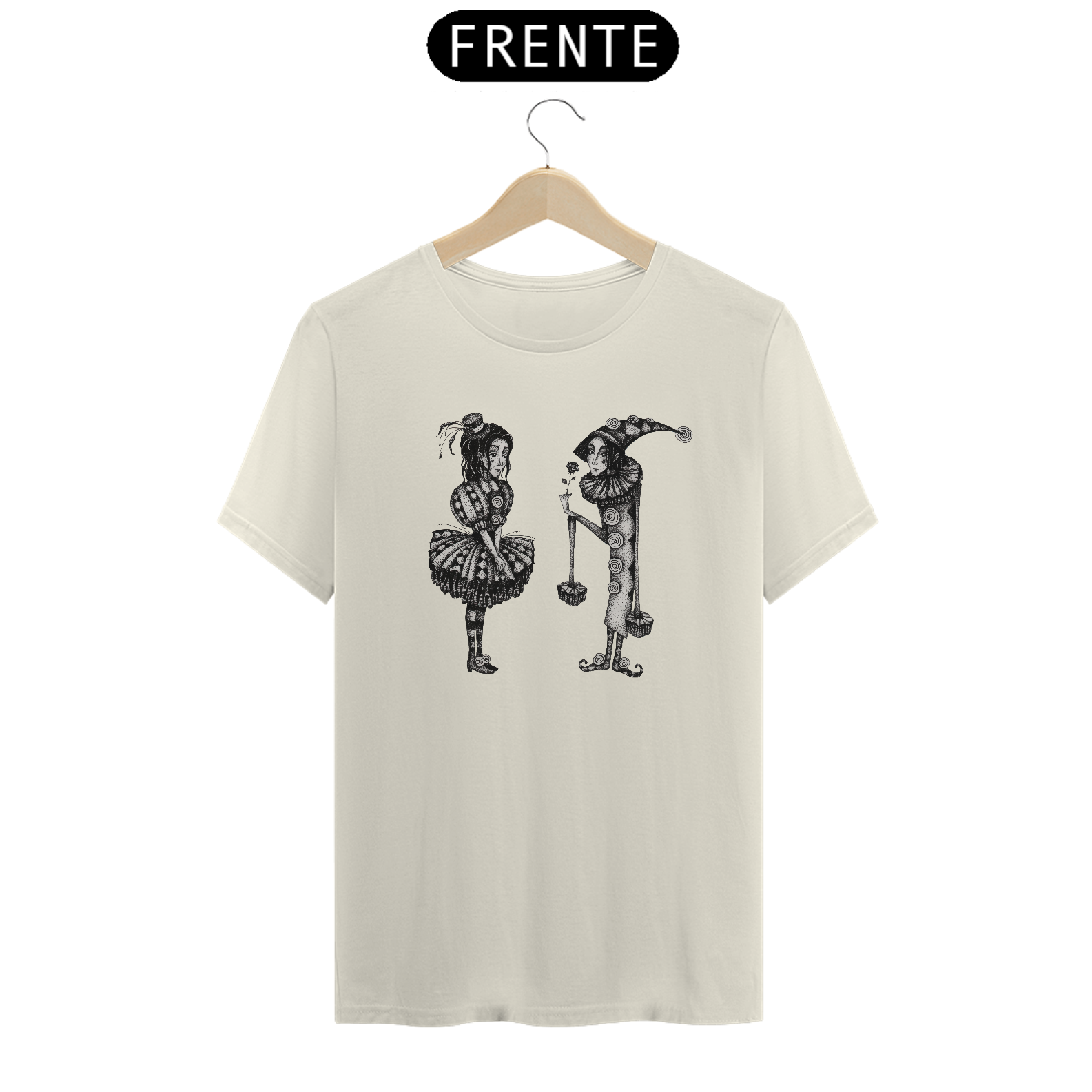 Pierrot e Colombina - camiseta unissex