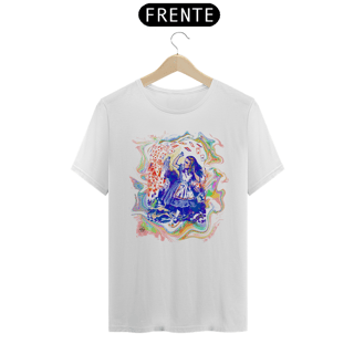 Nome do produto Alice no país das maravilhas TShirt Quality (Branca/Cinza)