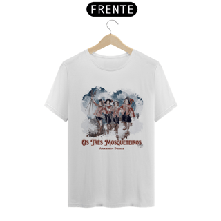 Nome do produto Os Três Mosqueteiros, Alexandre Dumas TShirt Quality (Branca/Cinza)