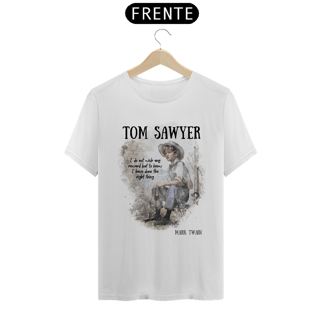 Nome do produto Tom Sawyer, Mark Twain TShirt Quality (Branca/Cinza)