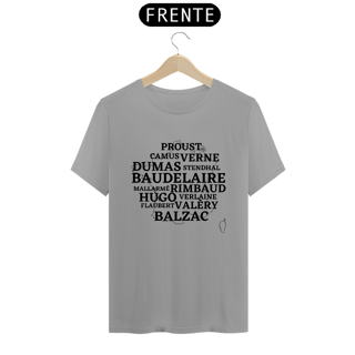 Nome do produto Escritores franceses TShirt Quality (Branca/Cinza)