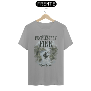 Nome do produto Huckleberry Finn, Mark Twain TShirt Quality (Branca/Cinza)