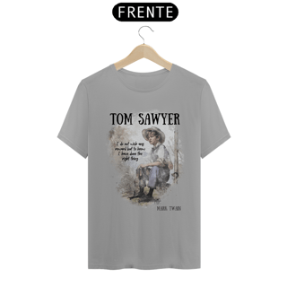 Nome do produto Tom Sawyer, Mark Twain TShirt Quality (Branca/Cinza)