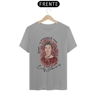 Nome do produto Forever is composed of nouns, Emily Dickinson TShirt Quality (Branca/Cinza)