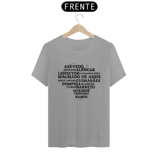 Nome do produto Romancistas brasileiros TShirt Quality (Branca/Cinza)
