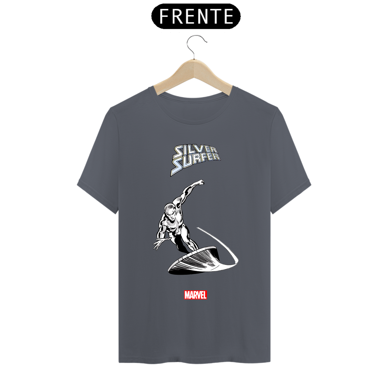 Camiseta Masculina - Surfista Prateado