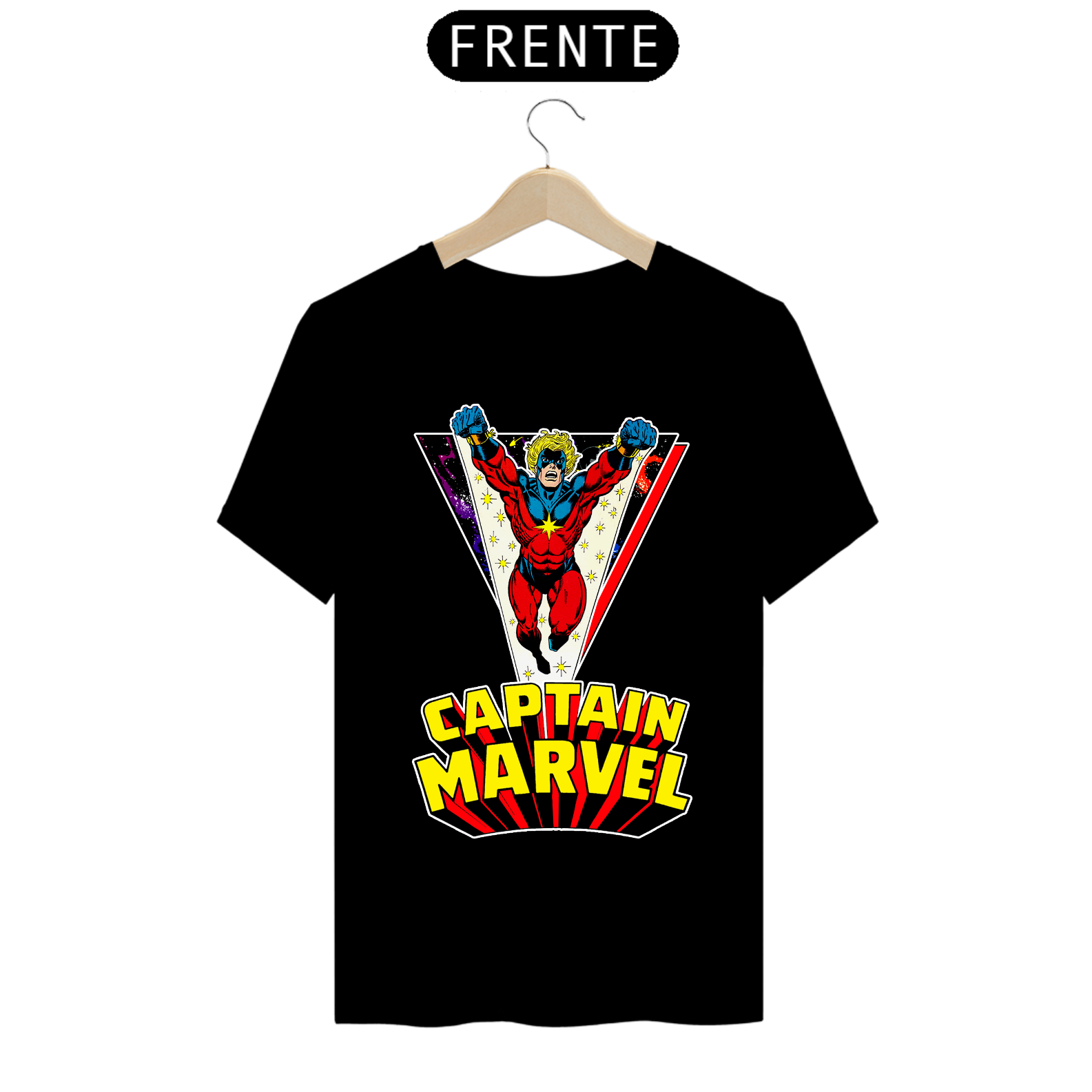 Camiseta Masculina - Capitão Marvel