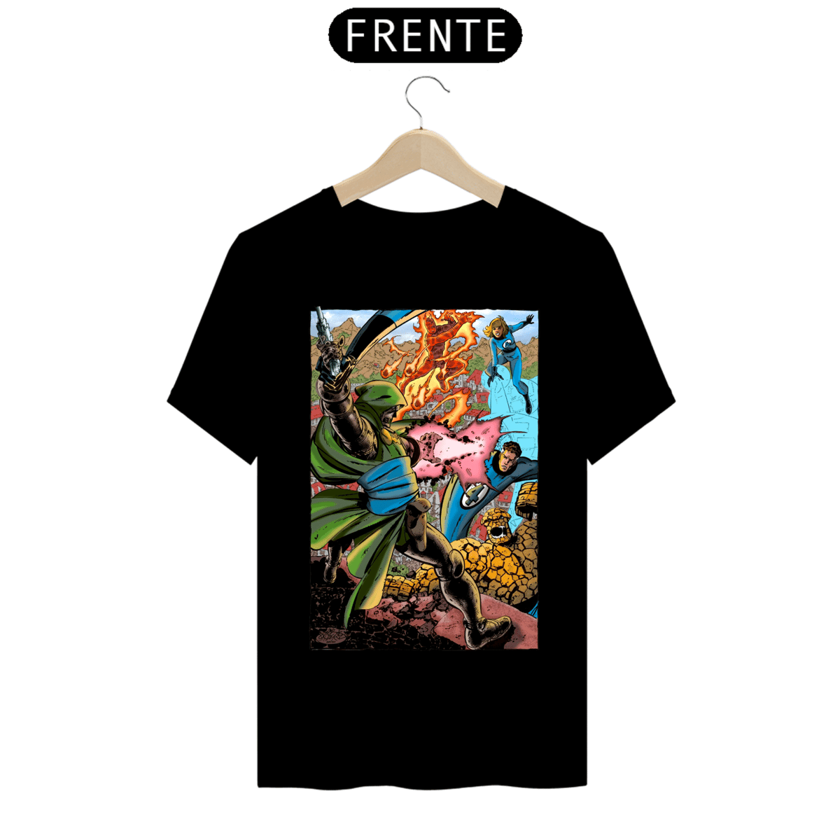 Nome do produto: Camiseta Classic - Quarteto Fantástico vs Doutor Destino