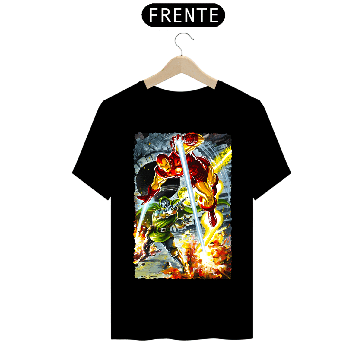 Nome do produto: Camiseta Classic - Homem de Ferro vs Dr. Destino