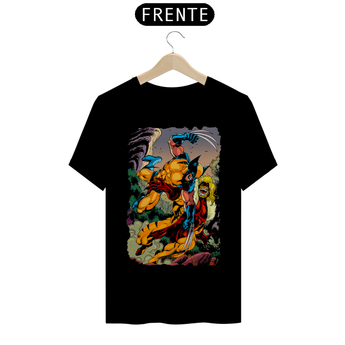 Nome do produto: Camiseta Classic - Wolverine vs Dentes-de-Sabre