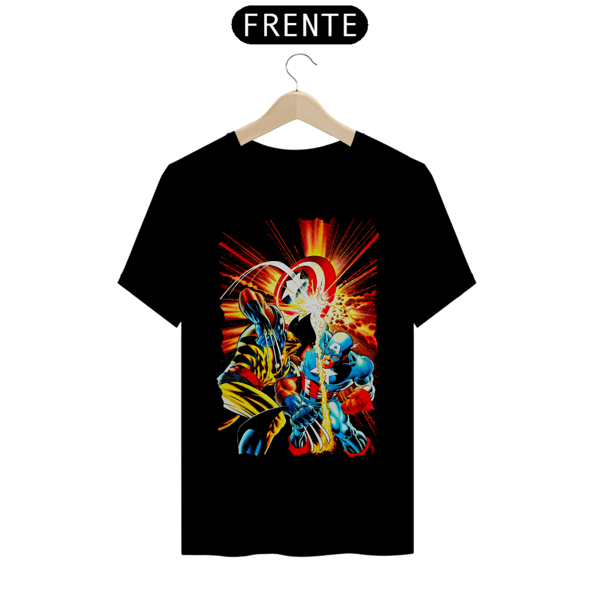 Nome do produto: Camiseta Classic - Wolverine vs Capitão América