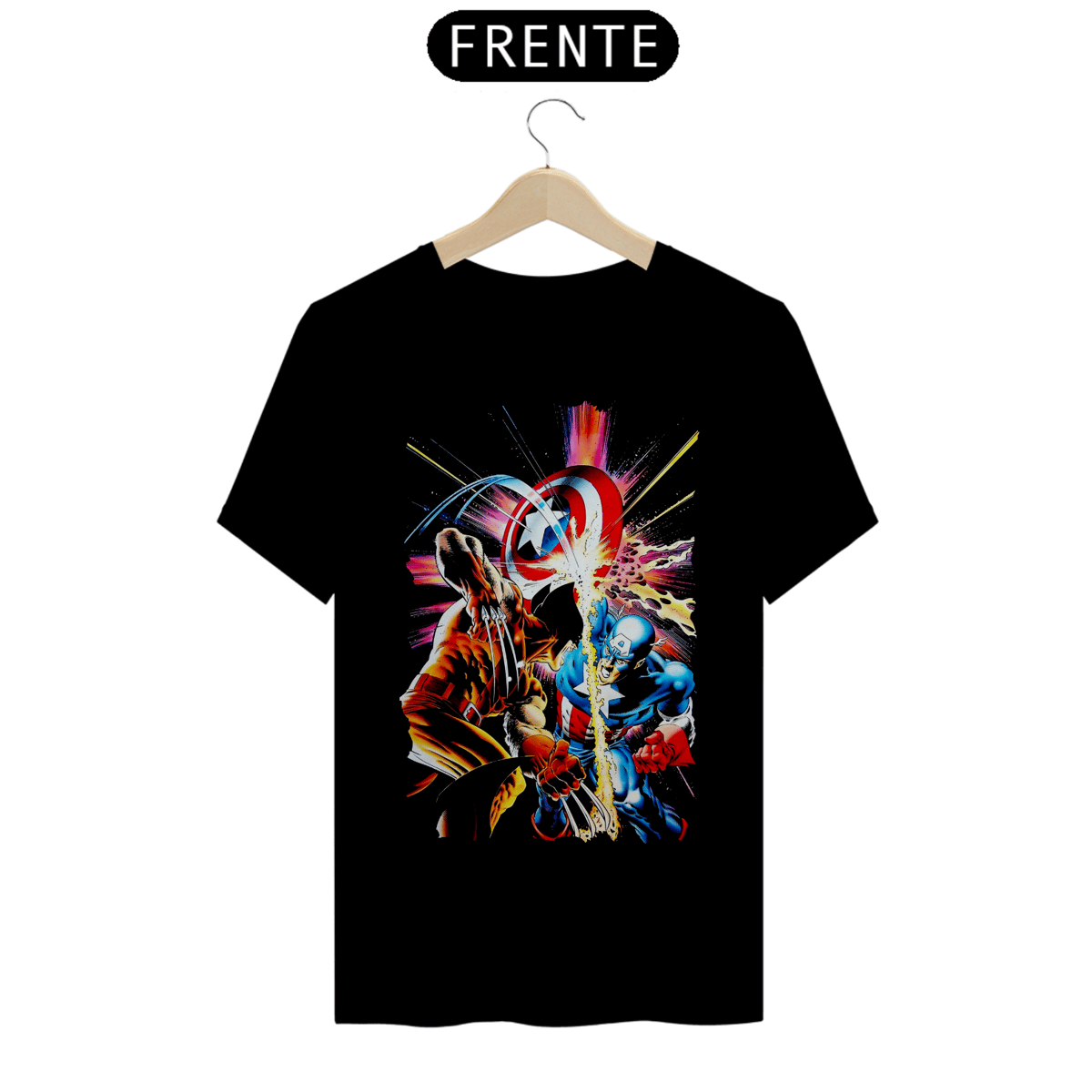Nome do produto: Camiseta Classic - Wolverine vs Capitão América